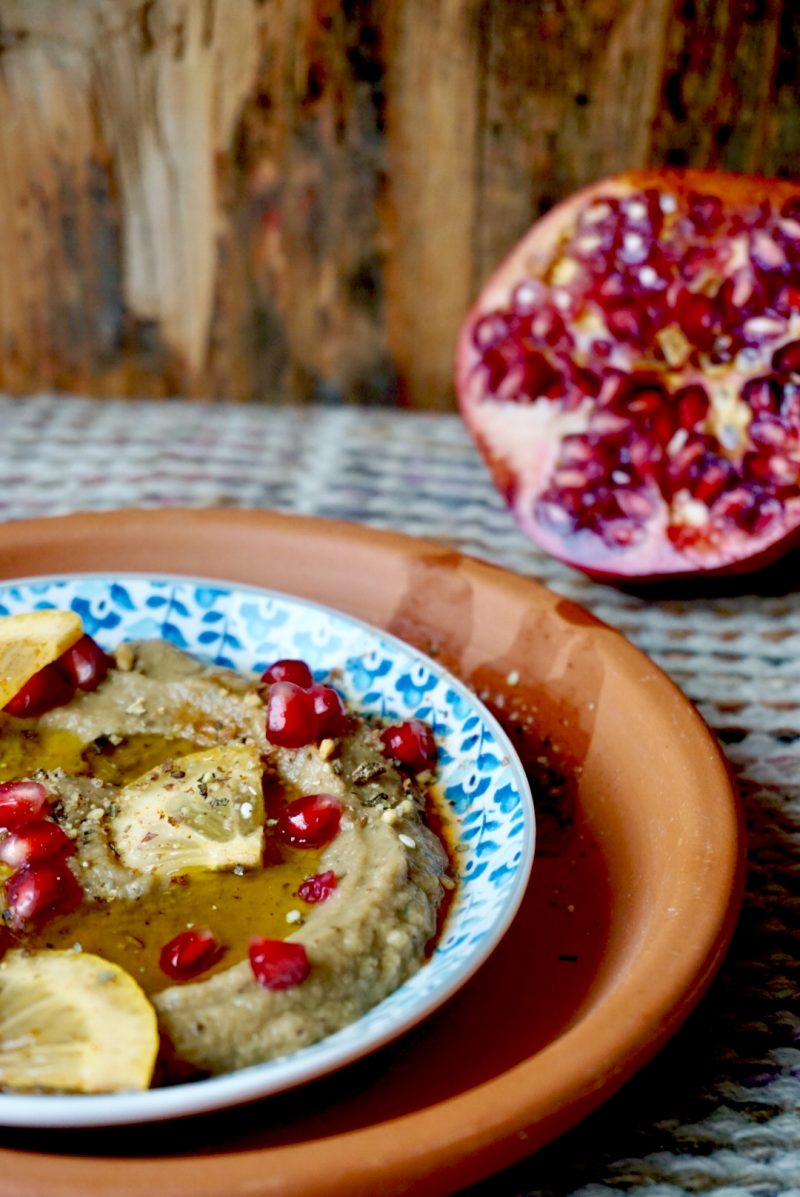 Gebackene Falafel mit Baba Ganoush, eingelegten Zitronen und Dukkah ...